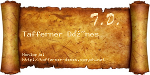 Tafferner Dénes névjegykártya